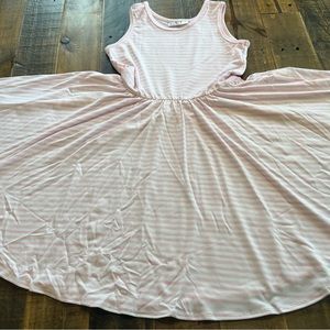 Dot Dot Smile size 7 or 8/10 girls pink striped tank twirl dress new